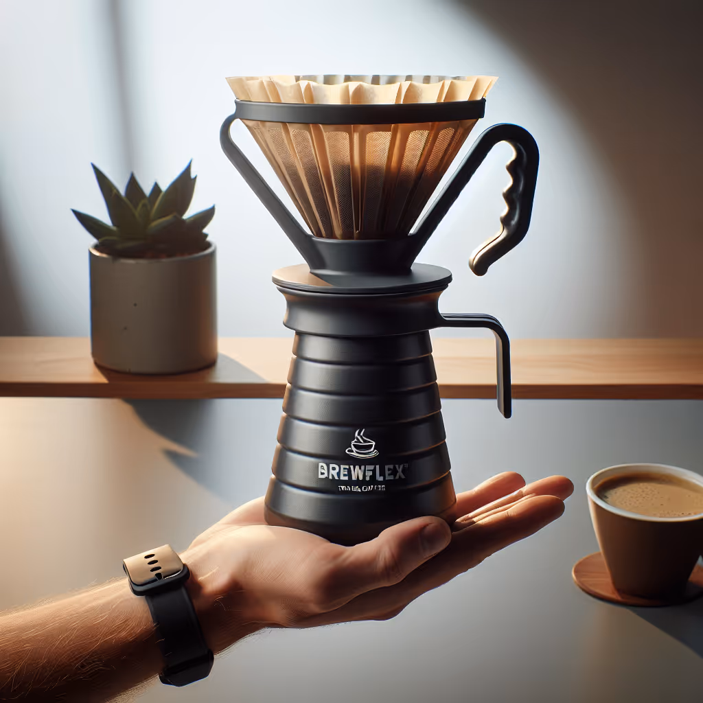 The BrewFlex Collapsible Travel Coffee Dripper is a portable, collapsible dripper designed for coffee enthusiasts on the go; it guarantees a perfect brew every time.