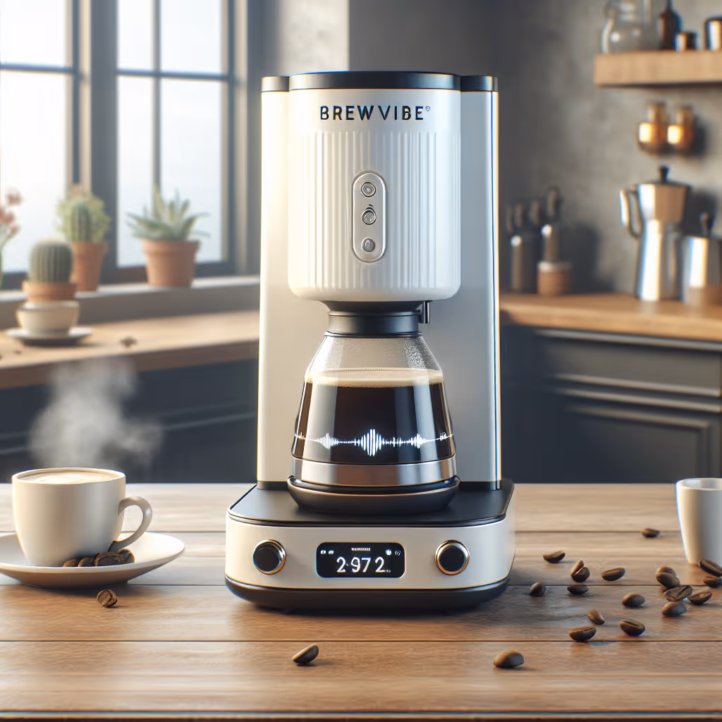 The BrewVibe Harmonizer is a smart coffee companion that plays music while you brew, enhancing your coffee-making experience with personalized playlists.